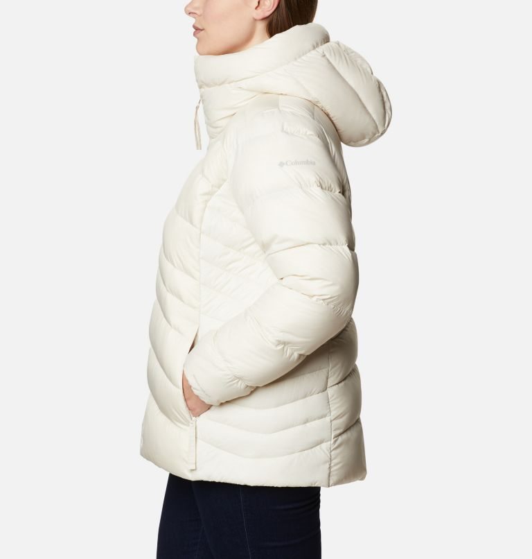 Women's Columbia Autumn Park Hooded Down Jackets Cream | Plus Size CA-VL3C0